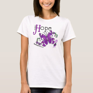 T-shirt Fibromyalgie de papillon en verre souillé