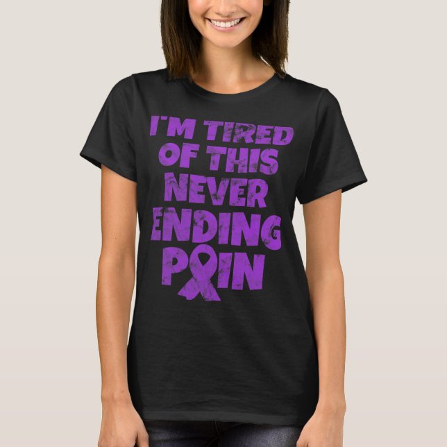 T-shirt Fibromyalgie Guerrier Je suis fatigué de ne jamais (Devant)