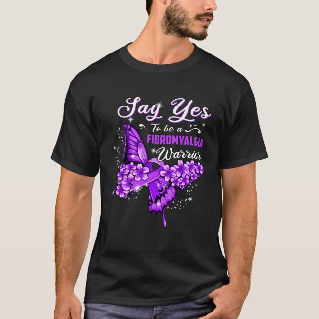 T-shirt Fibromyalgie Guerrière Papillon pourpre femmes (Devant)