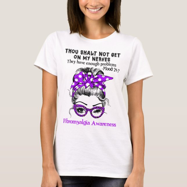 T-shirt Fibromyalgie Sensibilisation au ruban Cadeaux de s (Devant)