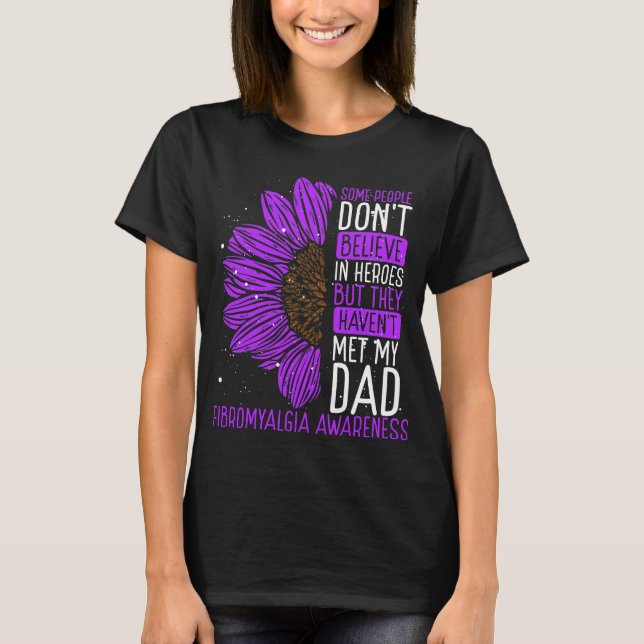 T-shirt Fibromyalgie Sensibilisation Ruban papa guerrier (Devant)