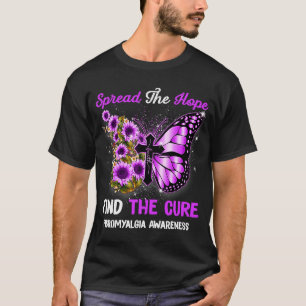 T-shirt Fibromyalgie Sensibilisation Support Foi Papillon
