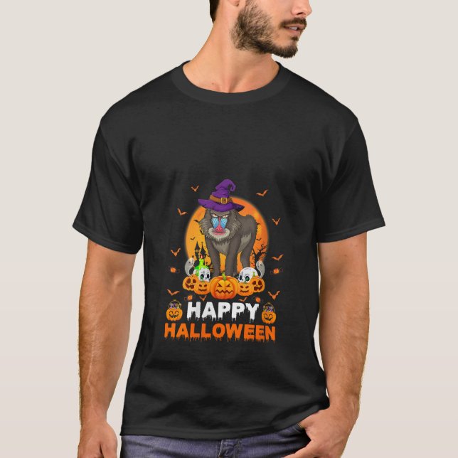 T-shirt Fiche De Boo Scary Ghost Citrouille Moon Witch Bab (Devant)