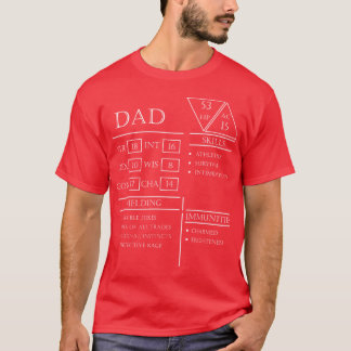 T-shirt Fiche de personnage Dad Stats Blanche