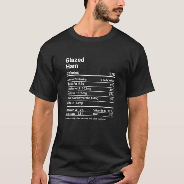 T-shirt Fiches nutritionnelles de jambon glacé Thanksgivin (Devant)