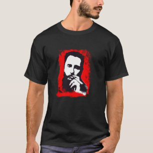 T-shirt Fidel Castro Cuba rouge révolution démo cigare