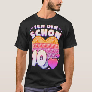 T-shirt Fidget jouet pop it coeur pour les filles 10e anni