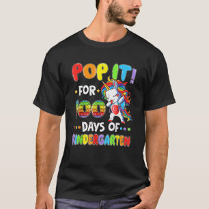 T-shirt Fidget Pop It 100th Day Of Kindergarten Unicorn Ki