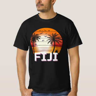 T-shirt Fidji Palmiers Vintage Eté Plage