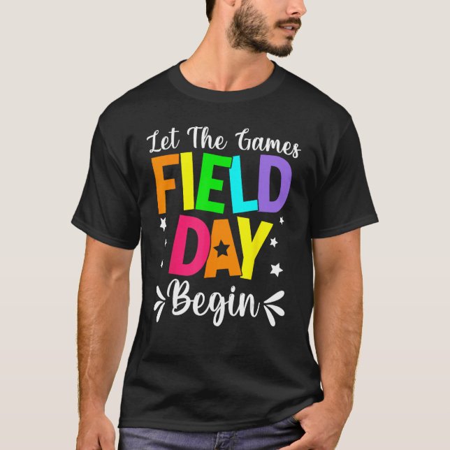 T-shirt Field Day Let The Games Begin Teacher Boys Kids Fi (Devant)