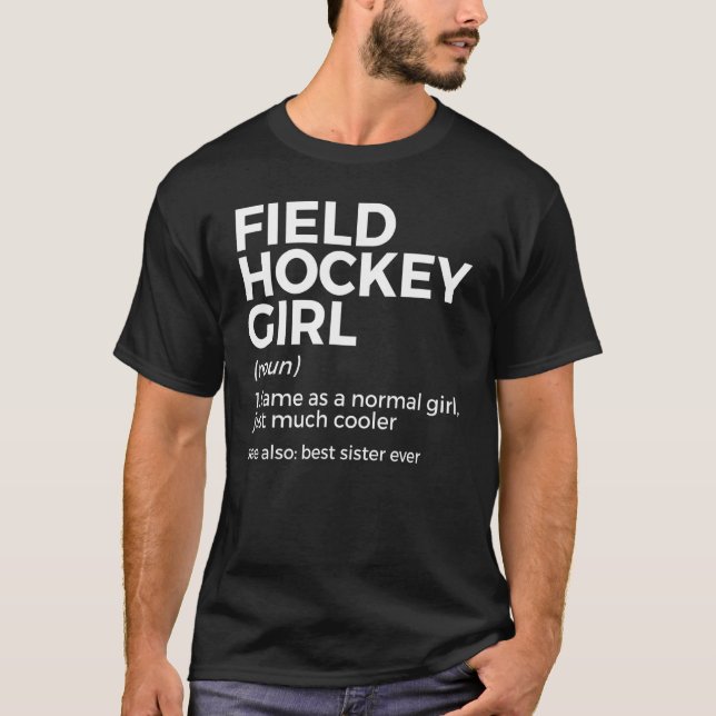 T-shirt Field Hockey Girl Définition Meilleure Soeur Jamai (Devant)