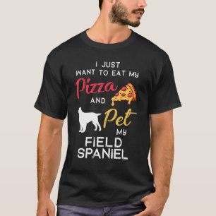 T-shirt Field Spaniel Chien Pizza Propriétaire Noël Annive
