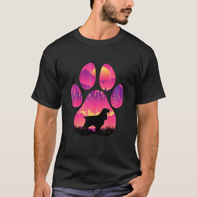 T-shirt Field Spaniel Paw Mom Dad Dog  Women Men (Devant)
