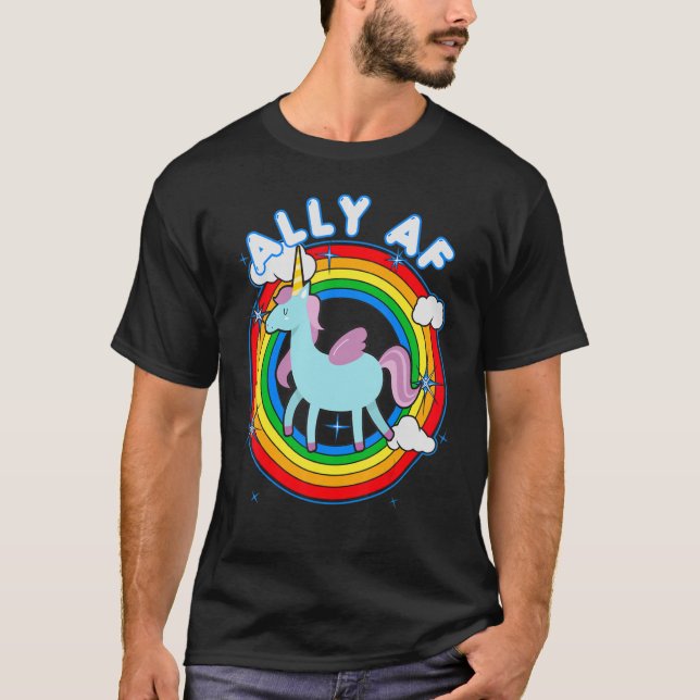T-shirt Fier Ally Af Alliés Gay pride Rainbow Pride Drapea (Devant)