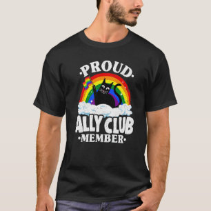 T-shirt Fier Ally Club Membre Chat Rainbow Gay pride Lesbi