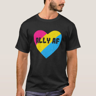 T-shirt Fier Ally droit AF Pansexual Heart Gay pride L