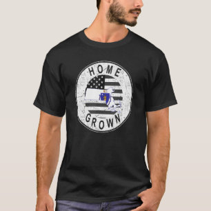 T-shirt Fier America State Flag US Home Gros Massachuset