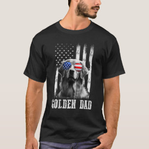 T-shirt Fier Américain Golden extracteur Drapeau Chien Pap
