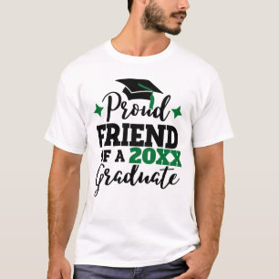 T-shirt Fier ami d'un 2022 diplômé noir vert goût