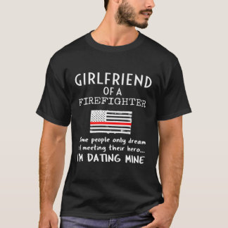 T-shirt Fier Ami D'Un Pompier Mince Ligne Rouge Usa Fl