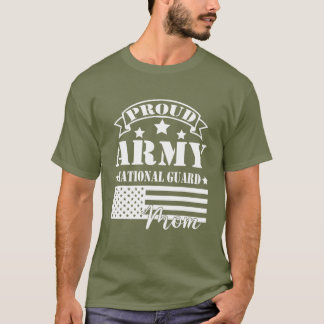 T-shirt Fier Armée Garde Nationale Maman Amusante Maman Mi