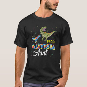 T-shirt Fier Autisme Tante Dinosaur T Rex Sensibilisation