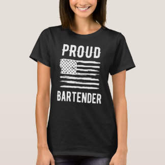 T-shirt Fier barman profession drapeau américain