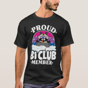 T-shirt Fier Bi Club Membre Raccoon Bisexual Drapeau Rainb