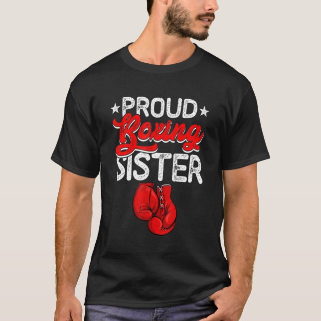 T-shirt Fier Boxing Soeur Fête des Mères Sport Maman Maman (Devant)