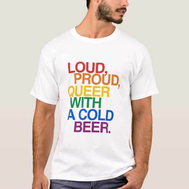 T-SHIRT FIER BRUYANT AVEC DE LA BIÈRE (Devant)