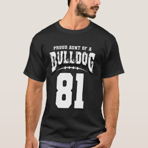 T-shirt Fier Bulldog Football Tante Du Joueur 81