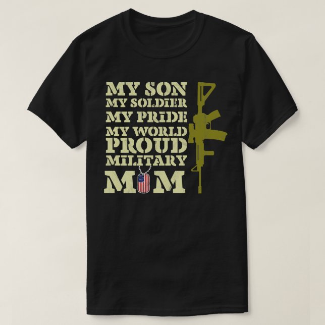 T-shirt Fier cadeau de maman militaire (Design devant)