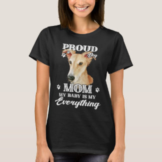 T-shirt Fier chien blanc maman femme avec