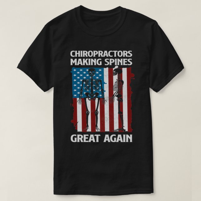 T-shirt Fier Chiropractors USA Drapeau Chiropratique Funny (Design devant)
