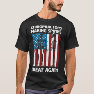 T-shirt Fier Chiropractors USA Drapeau Chiropratique Funny