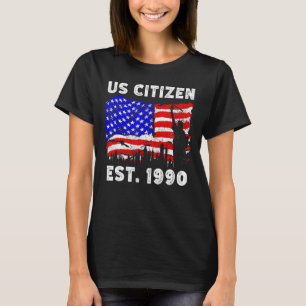 T-shirt Fier Citoyen Américain Est Depuis 1990 Pour New Am