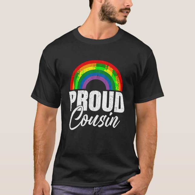 T-shirt Fier Cousin Ally Lesbian Gay pride Mois LGB (Devant)
