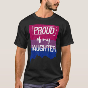 T-shirt Fier De Ma Fille Bisexuelle Maman Papa Lgbt Gay Pr