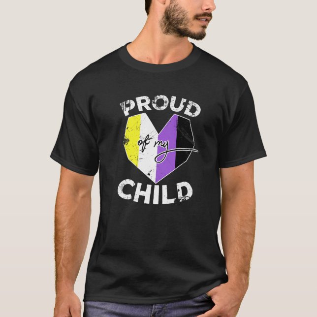 T-shirt Fier De Mon Enfant Non binaire | Fierté non binair (Devant)