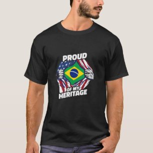 T-shirt Fier de mon héritage - Brésil Amérique Patriotique