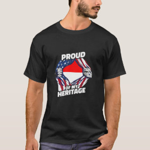T-shirt Fier de mon héritage - Indonésien Américain patrio
