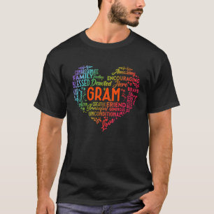 T-shirt Fier des femmes LGBT Gram Rainbow Heart Grandma