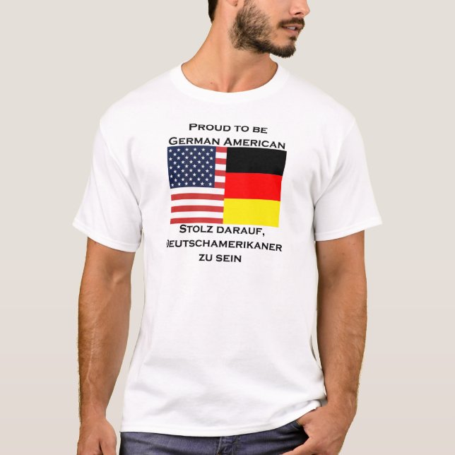 T-shirt Fier d'être Américain allemand (Devant)