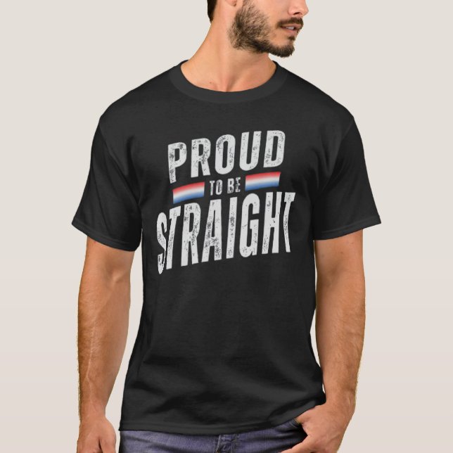 T-shirt Fier d'être droit - Drôle Hommes (Devant)