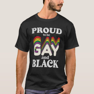 T-shirt Fier d'être gay et noir Fierté LGBT