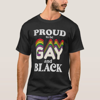 T-shirt Fier d'être gay et noir Fierté LGBT
