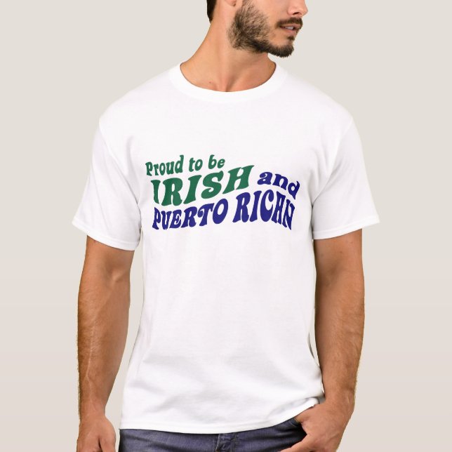 T-shirt Fier d'être irlandais et portoricain (Devant)