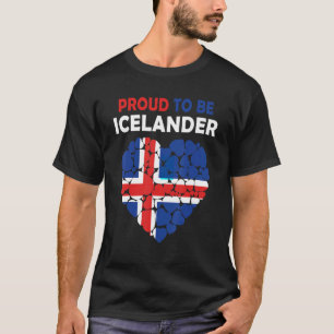 T-shirt Fier d'être islandais J'aime Islande Drapeau Islan