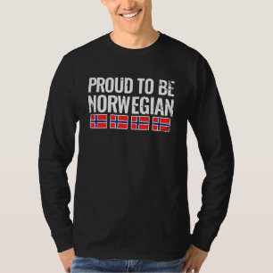 T-shirt Fier D'Être Norvégien Vintage Norvégien Drapeau