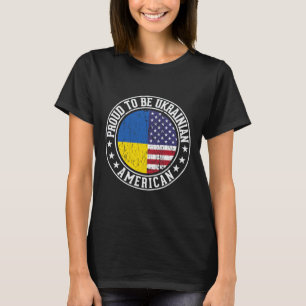 T-shirt Fier d'être Ukrainien Couleurs du drapeau américai